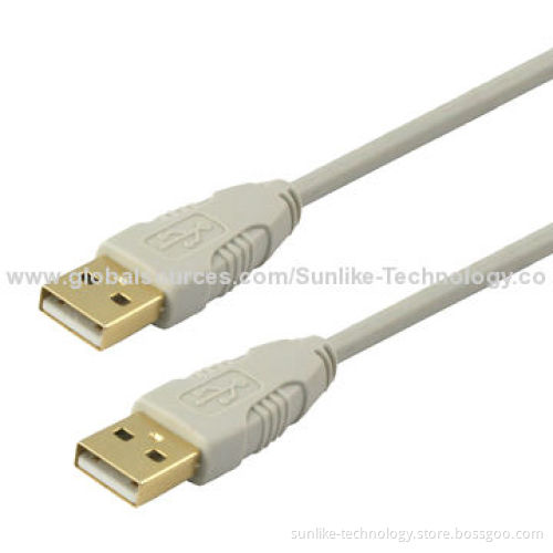 USB Cables with USB A Male to A Male, Nickel-plated